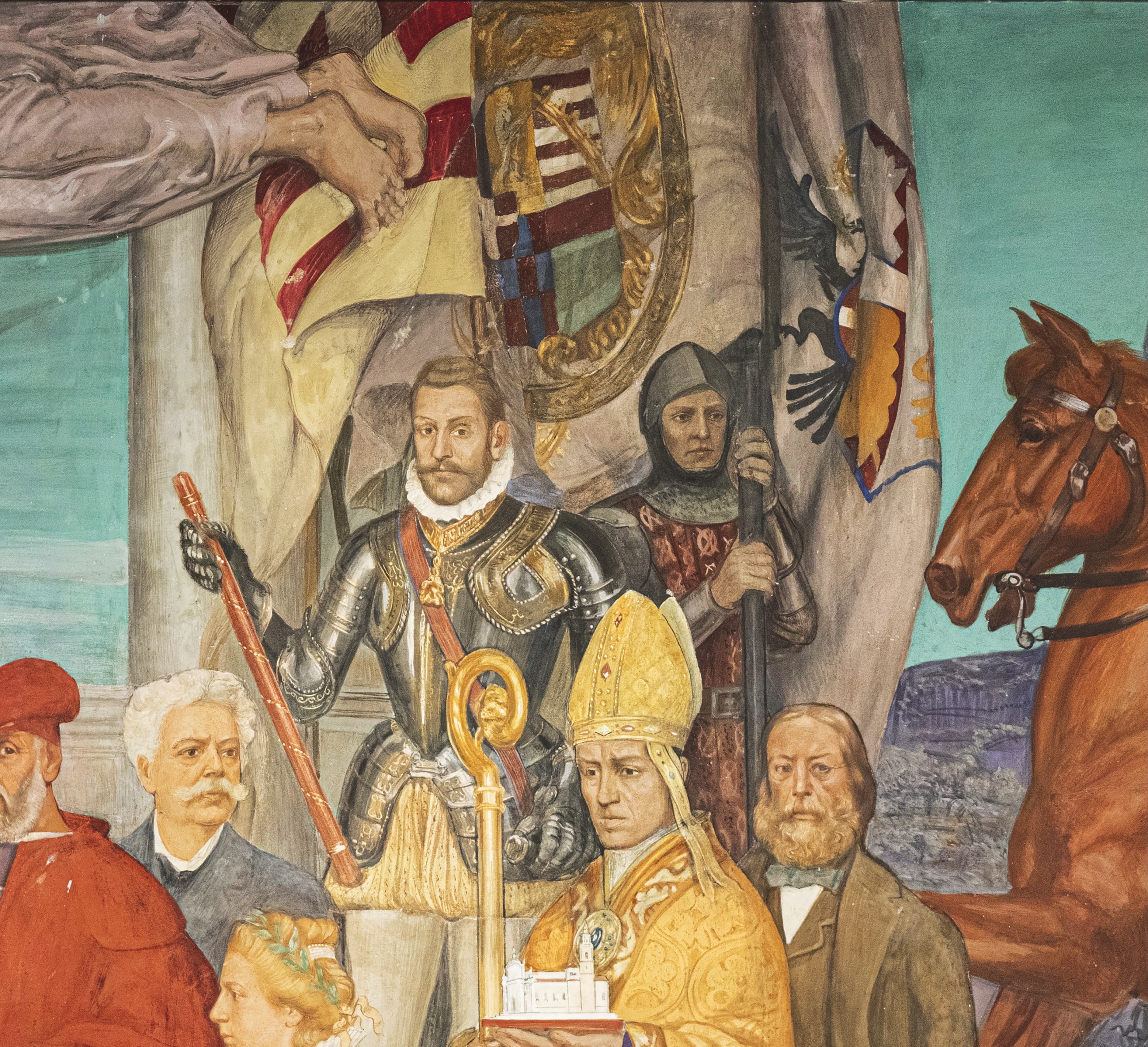 Particolare dell'affresco di Ferro Milone sito nella Sala Consiliare di Imperia