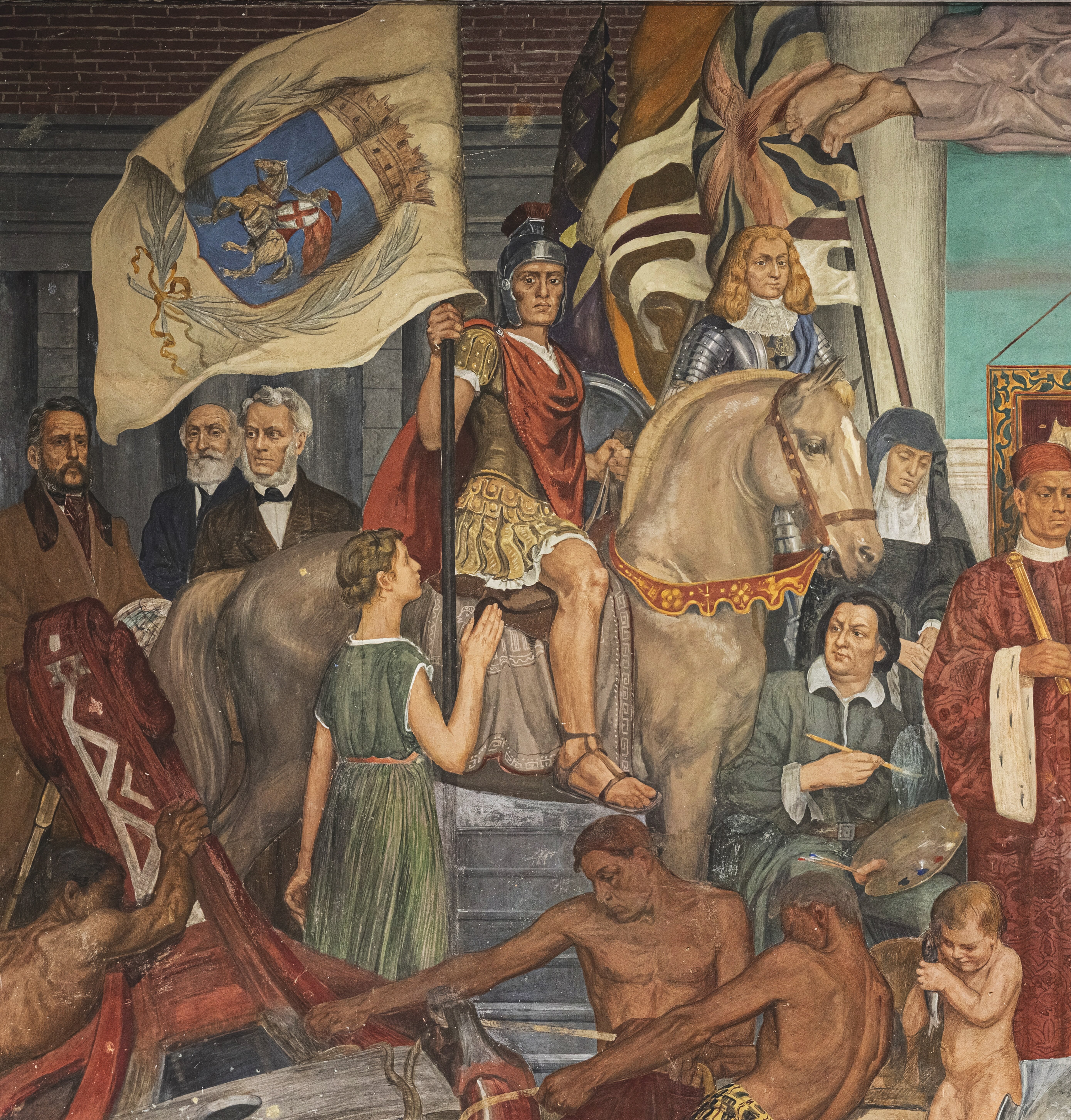 San Maurizio a cavallo che regge lo stendardo dell'antico Comune di Porto Maurizio